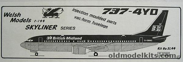 Welsh 1/144 Boeing 737-4Y0 British Midland, SL44 plastic model kit